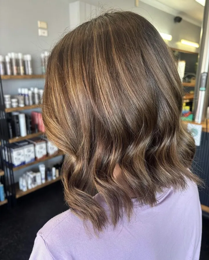 Caramel balayage lob
