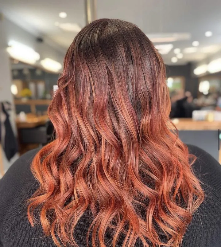 Copper red balayage