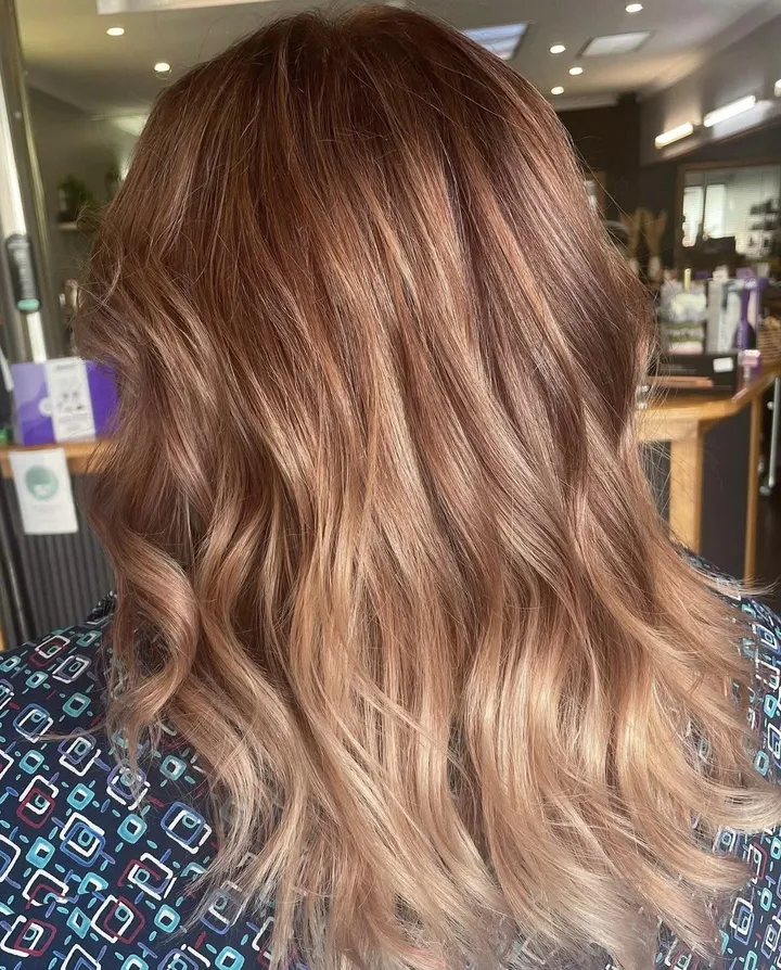 Rose copper balayage