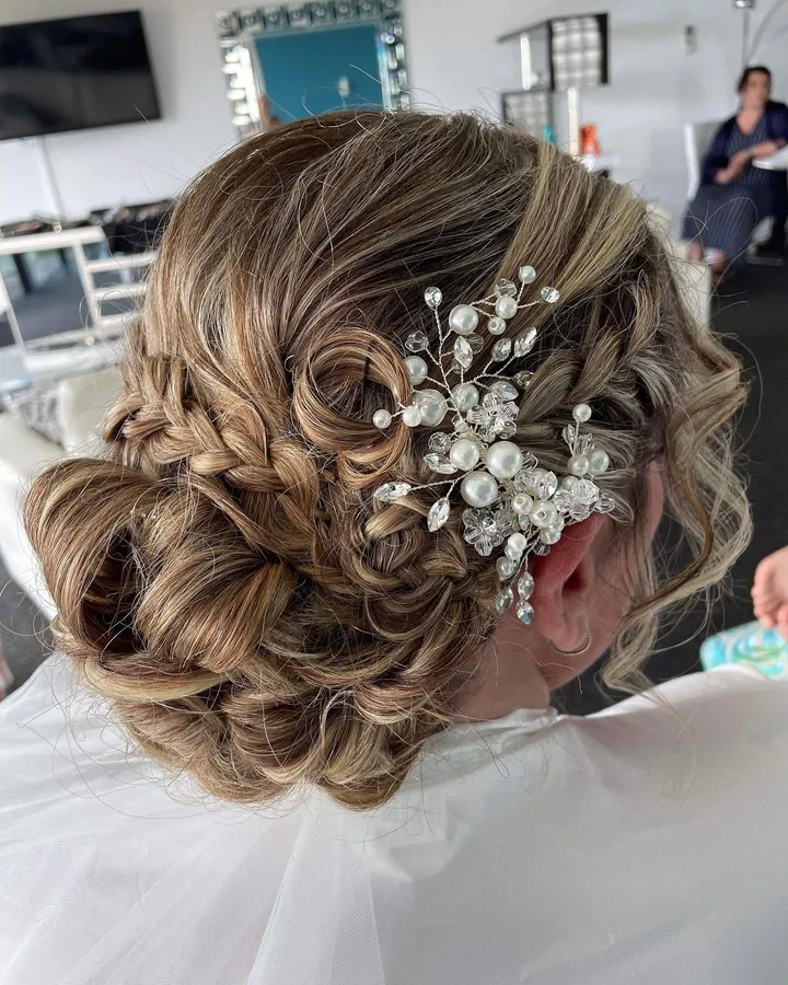 Pearl braided updo