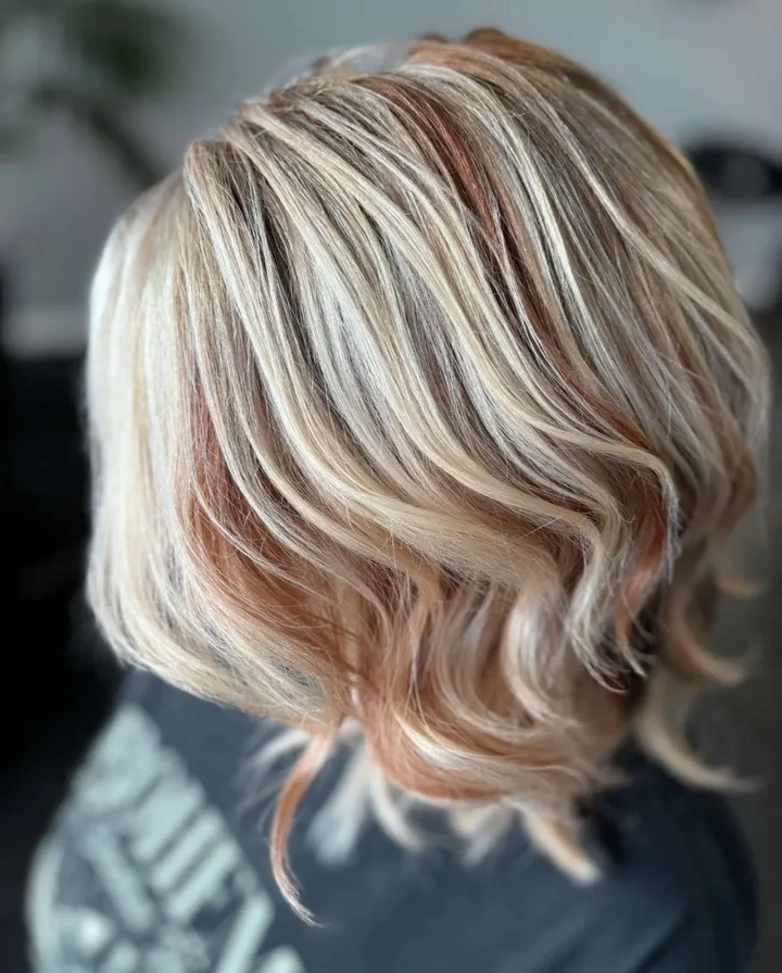 Blonde & copper bob