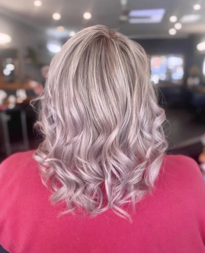Silver blonde curls