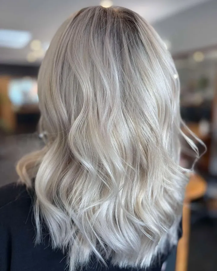 Icy blonde lob